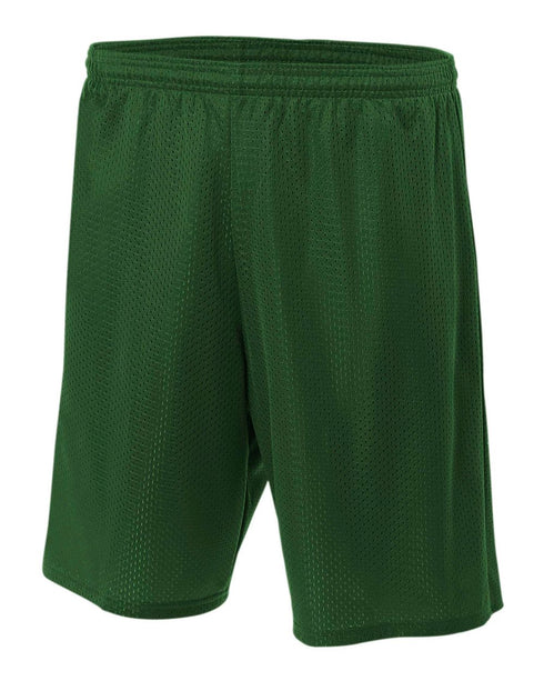 A4 Youth 6" Lined Tricot Mesh Short (NB5301), Color 'Forest'
